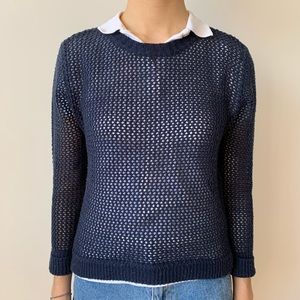 Girl’s Navy Aqua Sweater
